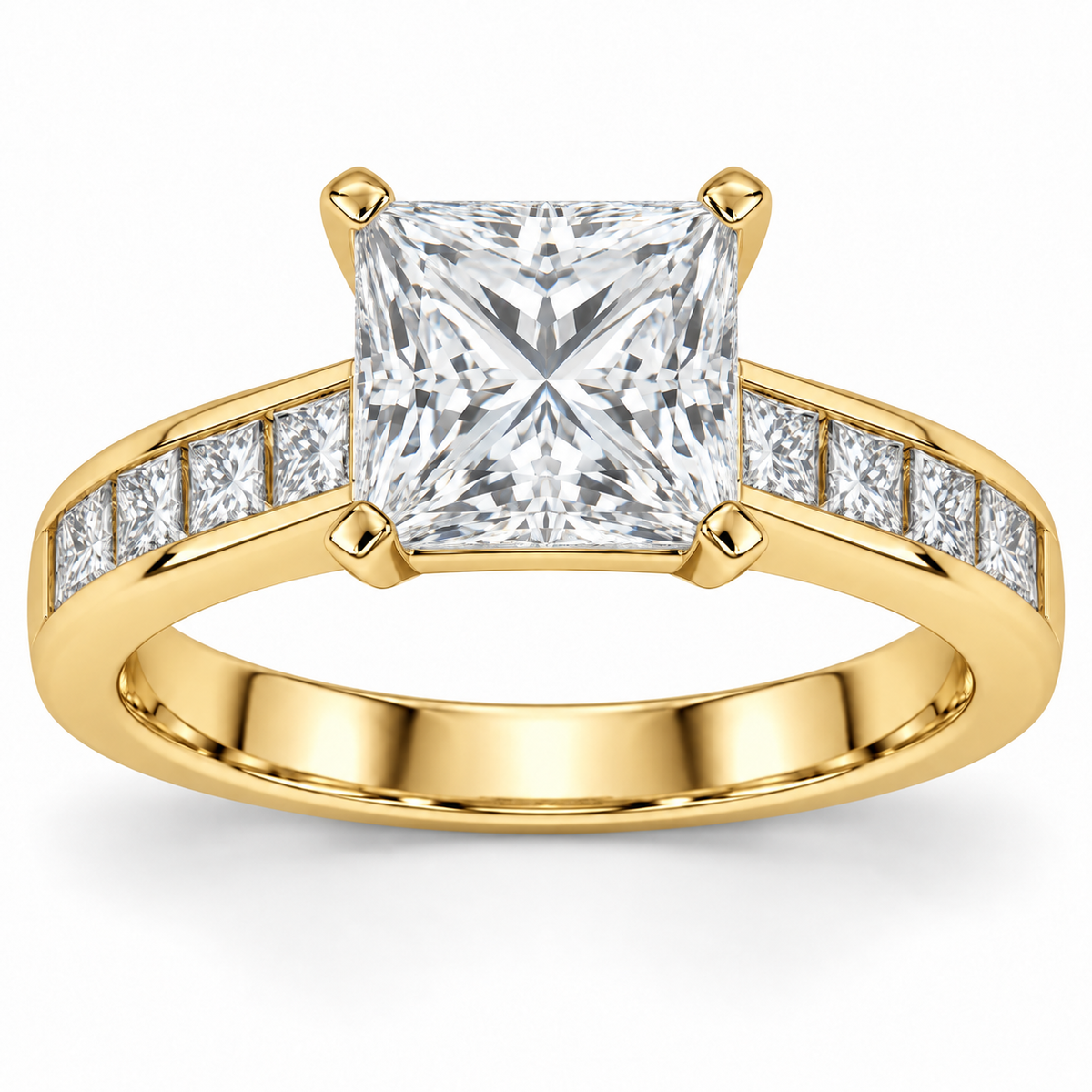 [metal:yellow-gold] Solenne Ring Setting — front — illustrative design render