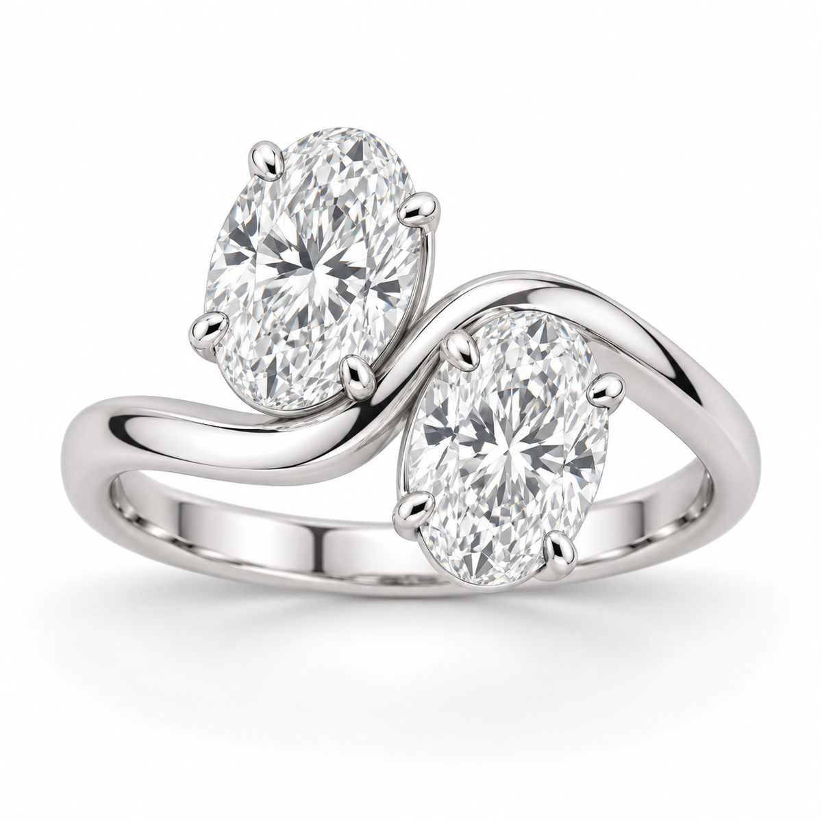 [metal:white-gold] Symphonie Ring Setting — front — illustrative design render