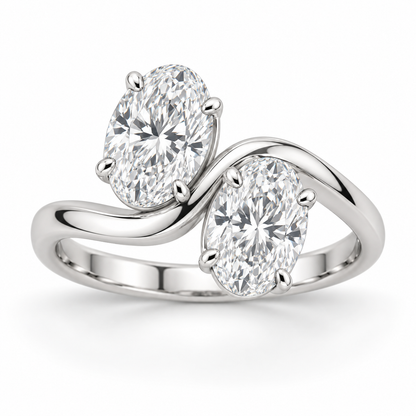 [metal:white-gold] Symphonie Ring Setting — front — illustrative design render