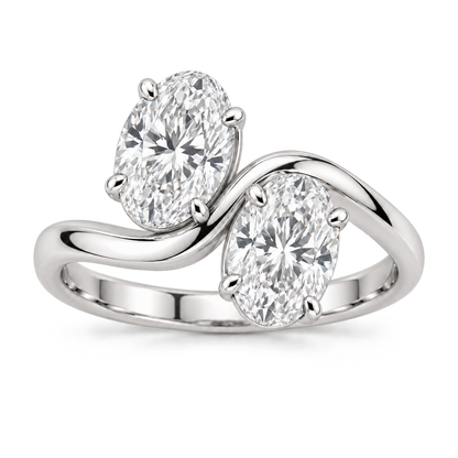 [metal:white-gold] Symphonie Ring Setting — three quarter — illustrative design render