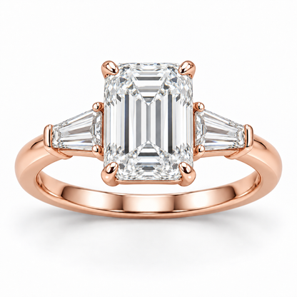 [metal:rose-gold] Valentina Ring Setting — front — illustrative design render
