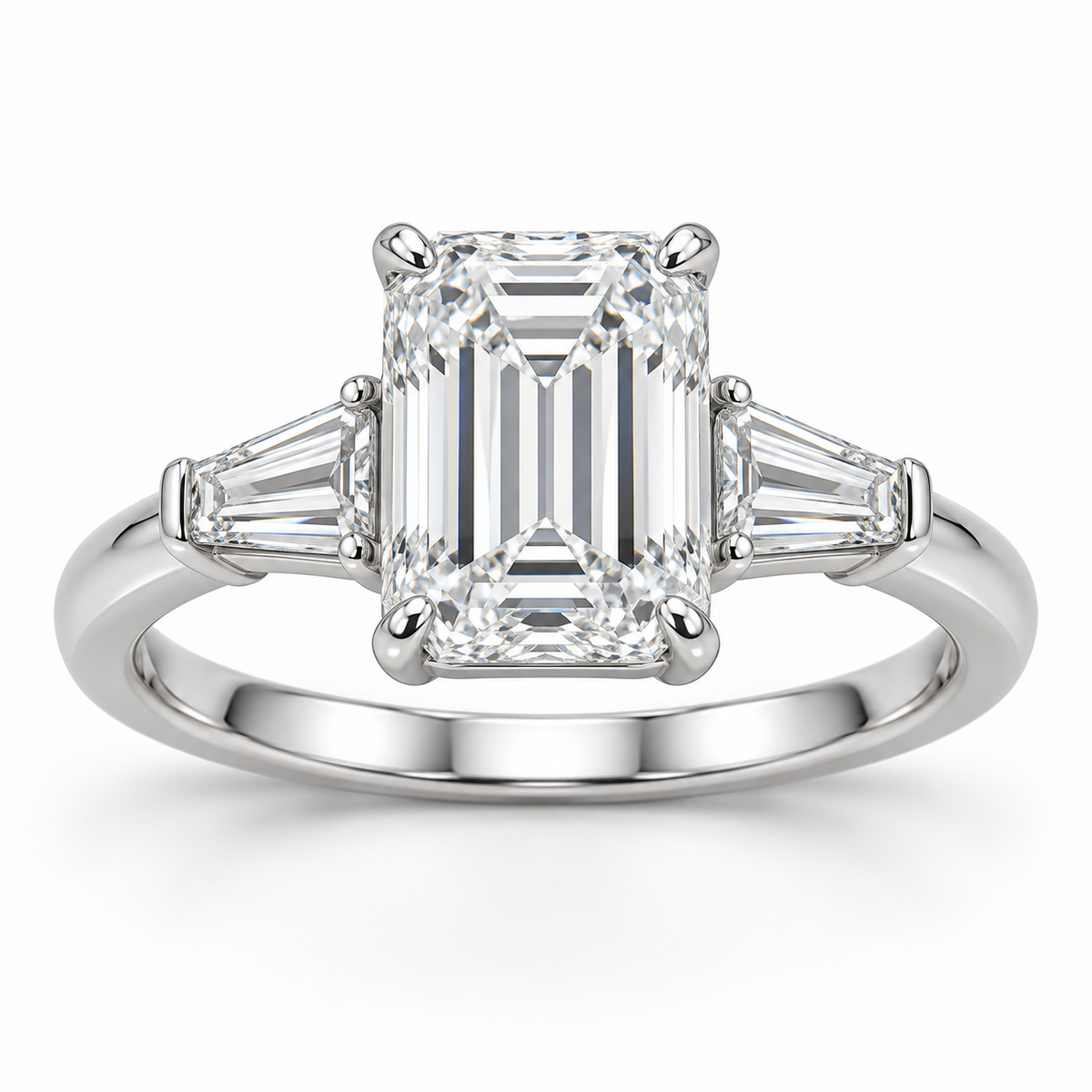 [metal:white-gold] Valentina Ring Setting — front — illustrative design render