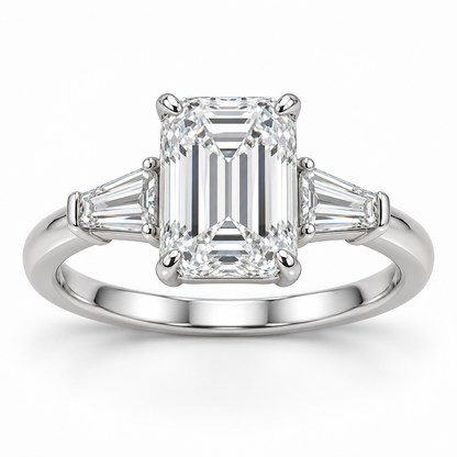 [metal:white-gold] Valentina Ring Setting — front — illustrative design render