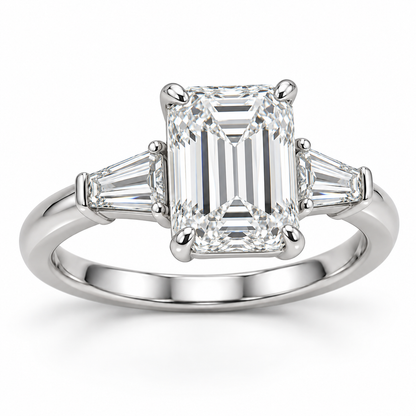 [metal:white-gold] Valentina Ring Setting — three quarter — illustrative design render