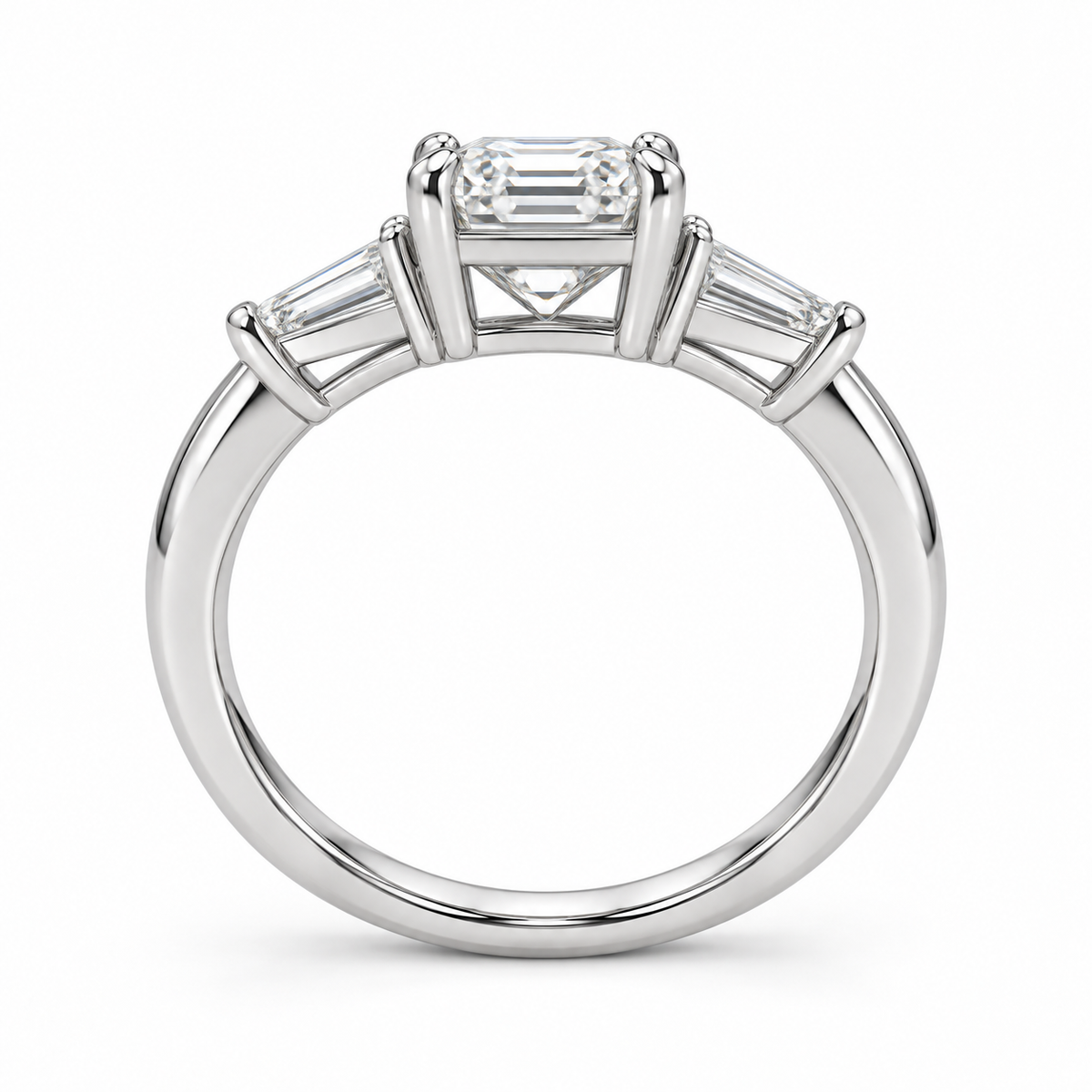 [metal:white-gold] Valentina Ring Setting — side profile — illustrative design render