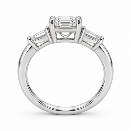 [metal:white-gold] Valentina Ring Setting — side profile — illustrative design render