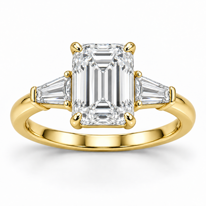 [metal:yellow-gold] Valentina Ring Setting — front — illustrative design render
